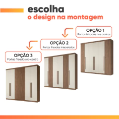 Guarda Roupas Casal Detalhes Frisados Com 6 Portas 4 Gavetas Buriti Andirá — foto 3