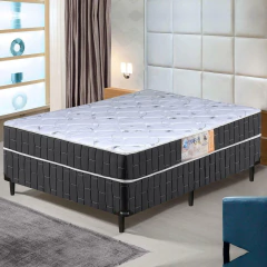 Cama Box Casal Conjugado Granada Umaflex Preto/branco Flor — foto 2