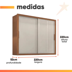 Guarda Roupas Casal Ripado 2 Portas de Correr 4 Gavetas Trianon Zanzini — foto 8
