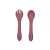 Garfo e Colher de Silicone Piccolo Rosa - Infanti