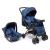 Carrinho com Bebê Conforto Travel System Reverse Azul Rajado - Cosco