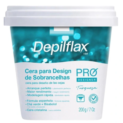 Cera Quente Depilflax Design De Sobrancelhas Turquesa 200g