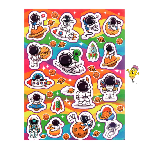 Stickers Con 3 Planillas Astronautas - comprar en línea
