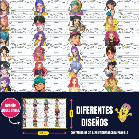 Planilla Para Materias Con 5 Guerreras Kpop 3