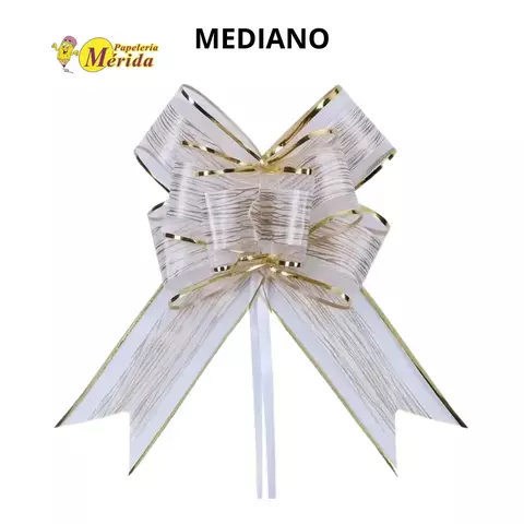 Moño Mediano Organza Espectra Con 10 Blanco - comprar en línea