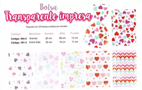 Bolsa De Celofan Grande Decorada con 25 Pzas - comprar en línea