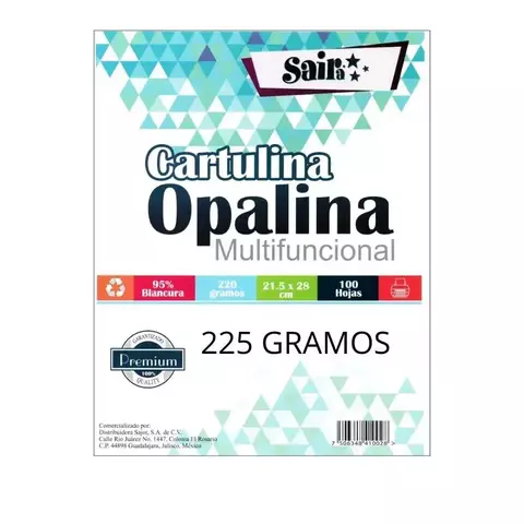 Cartulina Opalina 220 gr Con 100