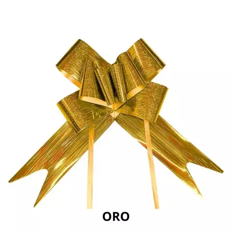 Moño Grande Holografico Lluvia Con 10 Oro - comprar en línea
