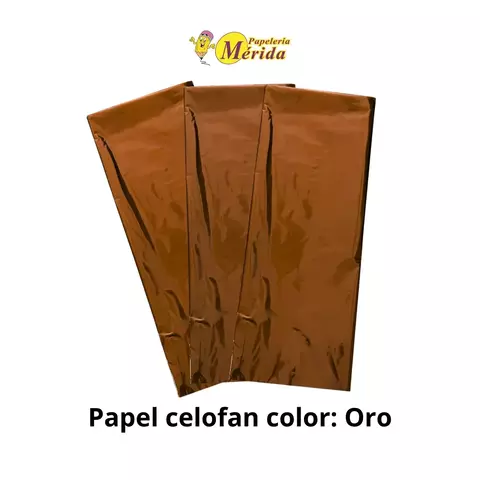 Papel Celofan Ribocel 100 X 90 Cm Con 10 Oro - comprar en línea