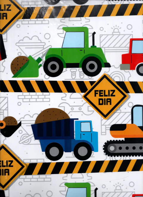 Papel De Regalo Con 10 Camiones - comprar en línea