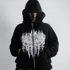 Moletom SELF DESTRUCTION Boxy PRETO