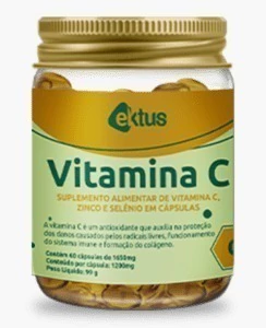 Vitamina C, Zinco e Selênio 60 cápsulas de 1650mg