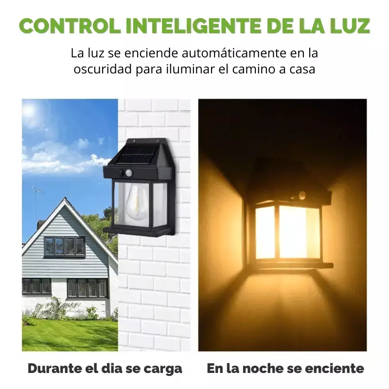 Farol solar exterior con sensor