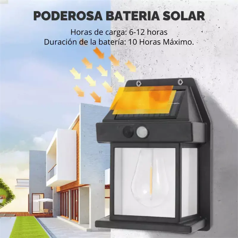 Farol solar exterior con sensor