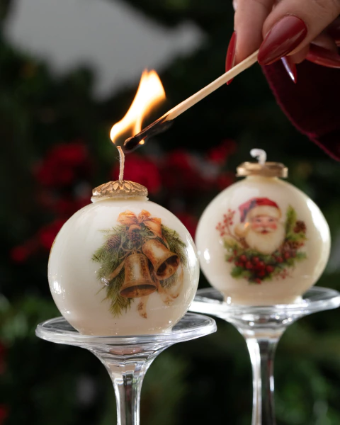 Vela de Porcelana Aromatica - Bola de natal - comprar online
