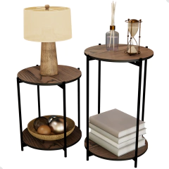 Conjunto 2 Mesas Dobráveis Com Tampo Duplo