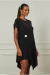 Vestido Em Ponta Assimetrica Preto - Animale - comprar online