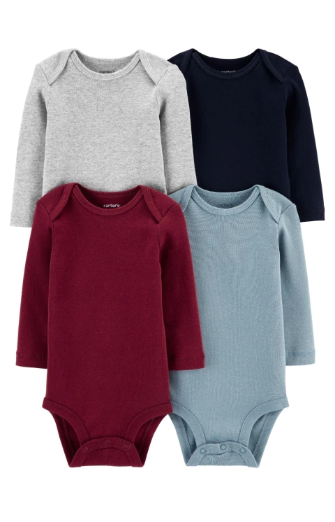 Pack x4 bodies Carter's lisos - comprar online