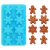 NUEVO - Molde Silicona 8 Figuras Navidad Ginger Copos de Nieve Chocolates Jabones
