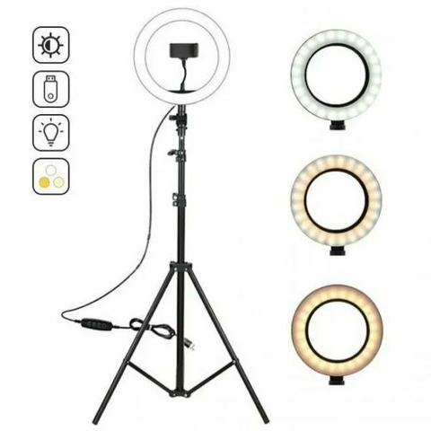 Aro De Luz Led 30 Cm Profesional (con tripode de 2 metros incluido)