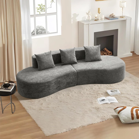 Sillon Sofa Curvo Modular 2 Modulos Diseño En Caja 277cm