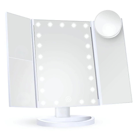 Espejo Maquillaje 22 Led Usb 3 Aumentos Intensidad Regulable