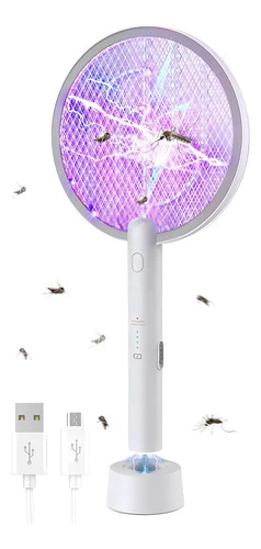 Paleta Mosquitero 2 En 1 Con Base Recargable