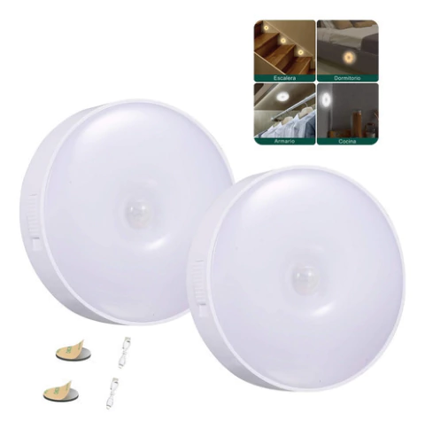 Luz Led Sensor Movimiento Magnetica Para Cocina Escalera X2