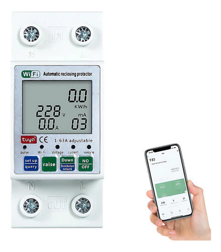 Protector De Tensión Monofásico Smart 63a Wifi App Control