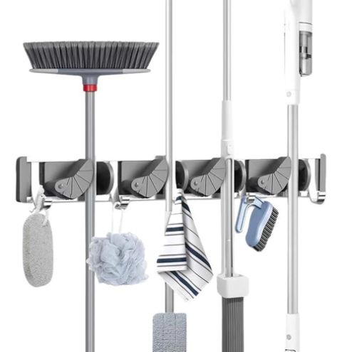 Soporte Organizador Porta Escoba Mopa Colgante Ganchos
