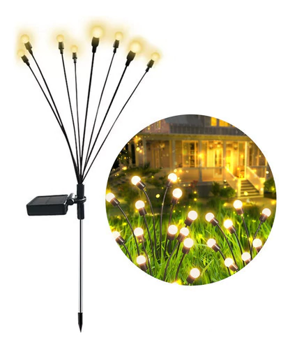 Luces Solares Led Exterior Jardín Decoración Luciérnagas