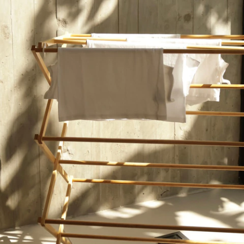 Tender Perchero De Pie Bambú Plegable Para Ropa Hogar - comprar online