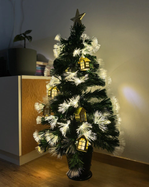 Arbol Navidad 90cm Luz Integrada Base Y Adornos 9 Modos - comprar online