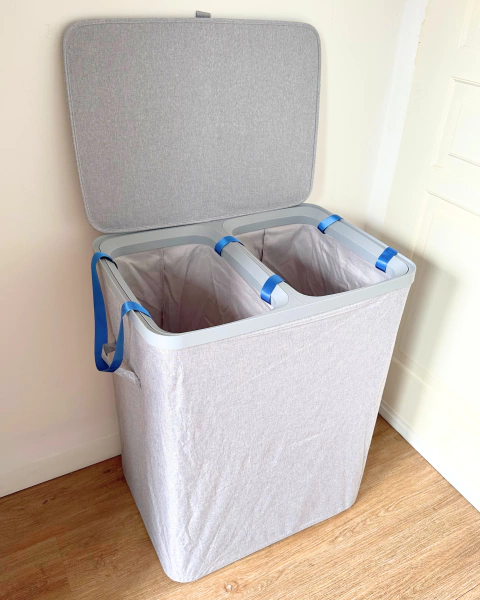 Cesto Canasto Doble Organizador Plegable Para Ropa Sucia - comprar online