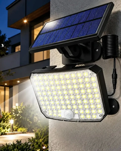 Reflector Luz Solar 118 Led Sensor Modos Control Waterproof