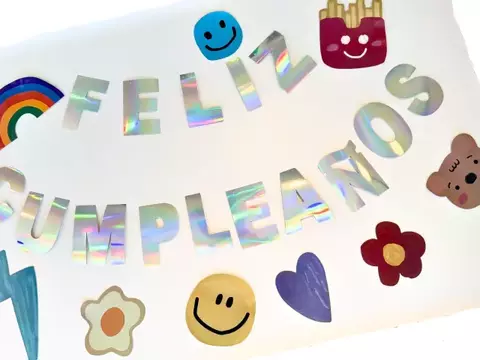Cards: Tarjetas Pop con Guirnalda Feliz Cumple tornasolado - comprar online