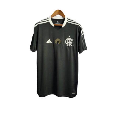 Camisa Flamengo Edição Especial Consciência Negra 21/22 Torcedor Masculina - Preta com detalhes em branco