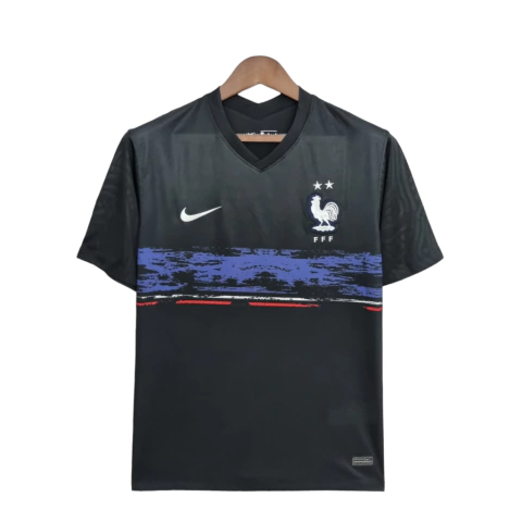 Camisa Seleção da França 22/23 - Torcedor Nike Masculina - Preta com detalhes em azul e branco