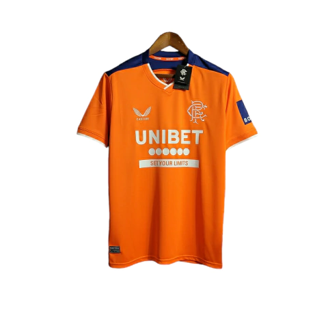 Camisa Rangers II 22/23 - Torcedor Castore Masculina - Laranja com detalhes em azul e branco