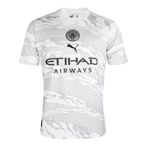 Camisa Manchester City Edição especial Ano do Dragão 24/25 - Torcedor Puma Masculina - Azul - Branca com detalhes em cinza e preto