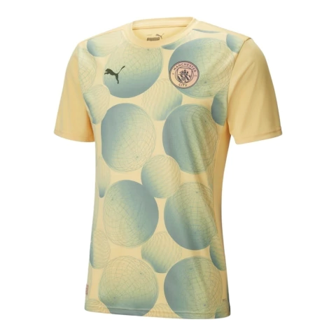 Camisa Manchester City Pré-jogo Fourth 24/25 - Torcedor Puma Masculina - Amarela com detalhes em cinza