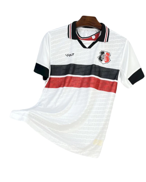 Camisa Santa Cruz II 25/26 Torcedor Masculina - Branca com detalhes em listrado vermelho e preto