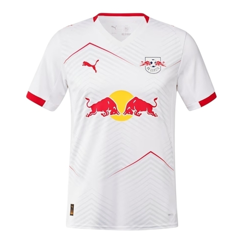 Camisa Red Bull Leipzig I 25/26 - Torcedor Puma Masculina - Branca com detalhes em vermelho