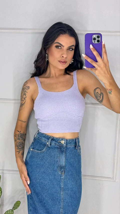 Cropped Alça Lua