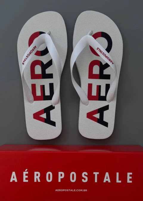 Chinelo Aeropostale Masculino Adulto Branco
