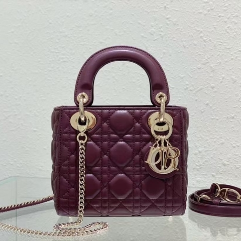 Dior- Lady Dior Mini Vinho - 15cm - comprar online