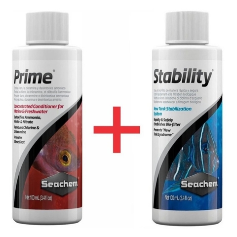 Seachem Prime 100ml + Seachem Stability 100ml - 1 de cada