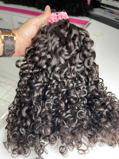 Cabelo Indiano Cacho Caipira 55cm Castanho Escuro (Permanente) 100g - comprar online