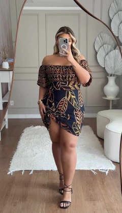 Vestido Folhas Douradas - comprar online