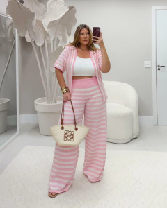 Conjunto Calça & Kimono Rosa